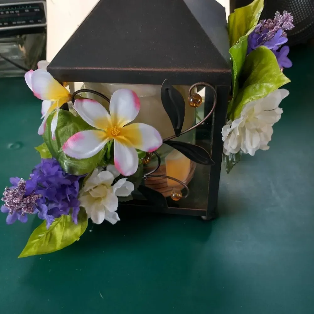 Hand Crafted Hanging Lantern Floral Table Centerpiece
